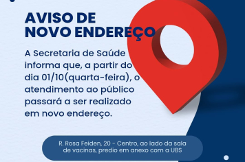Secretaria de Saúde muda para novo endereço de atendimento