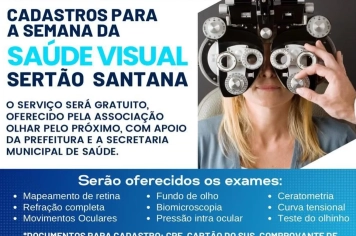 Semana da Saúde Visual terá cadastros gratuitos em Sertão Santana
