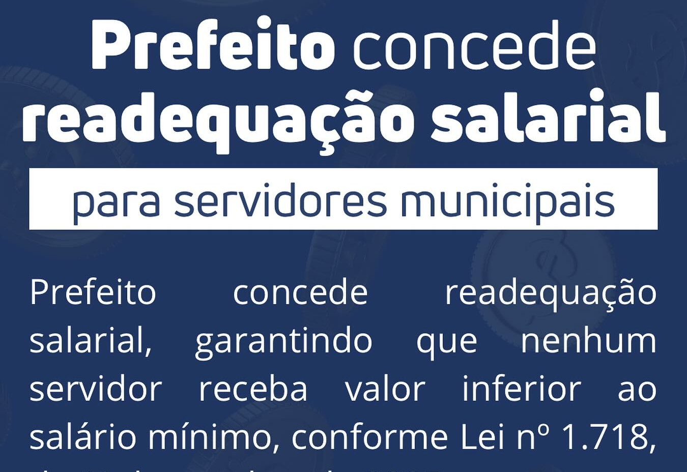 Prefeitura garante reajuste salarial aos servidores municipais